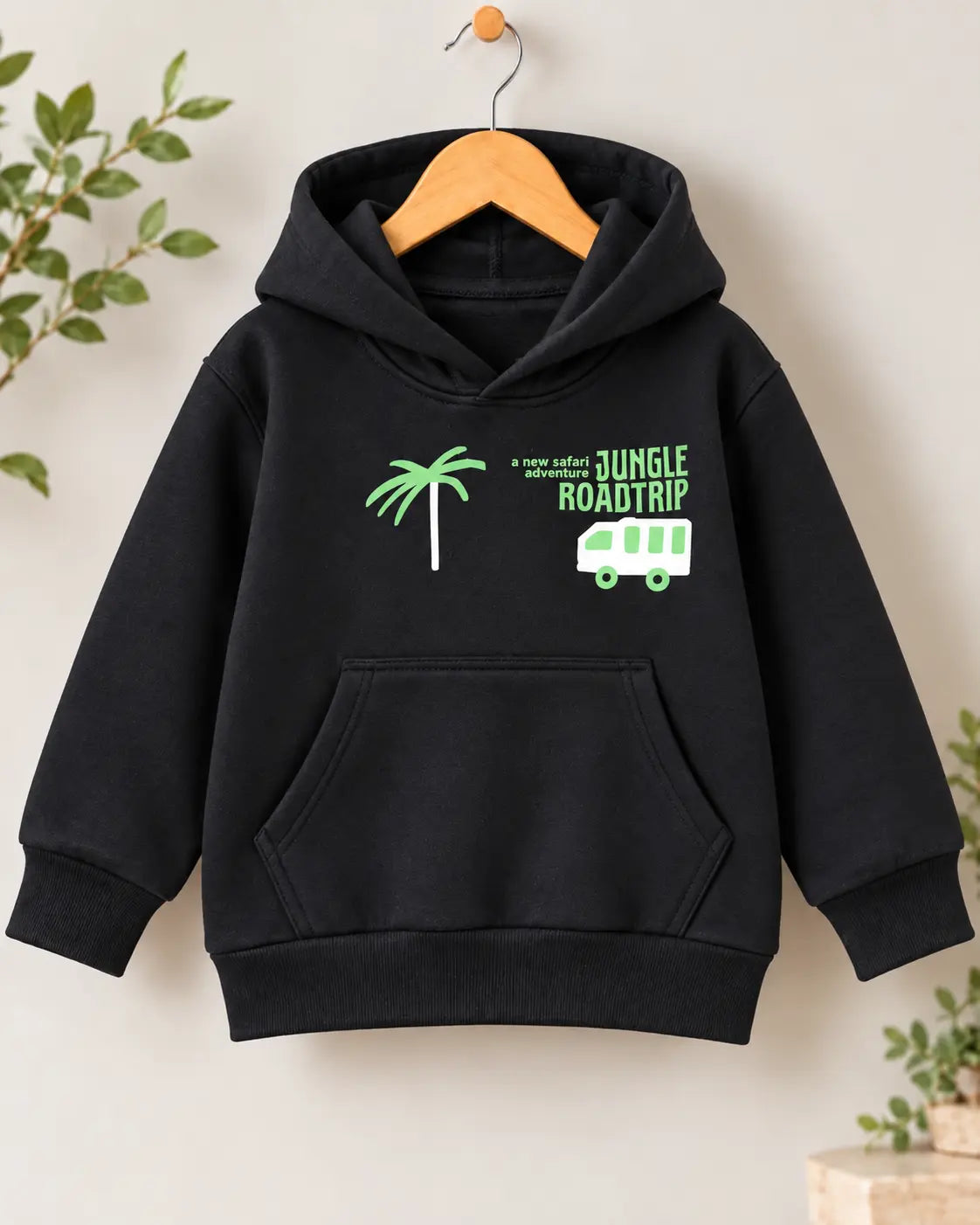 Kids Jungle Roadtrip Printed Fleece Winter Hoodies for boys and Girls - HD-080