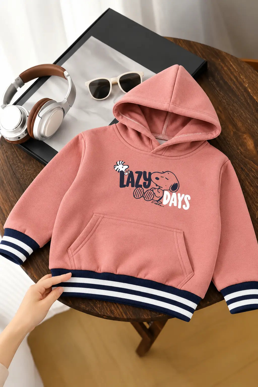 Kids Lazy Days Printed Fleece Winter Hoodies for boys and Girls - HD-086