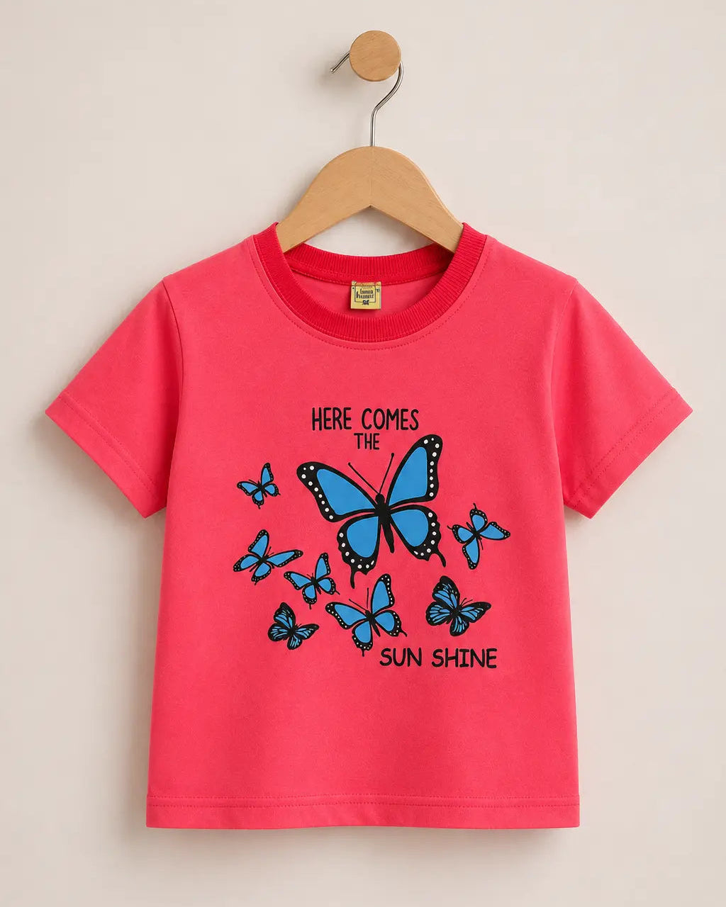 Junior Republic Kid's Sunshine Butterflies Printed Tee Shirt