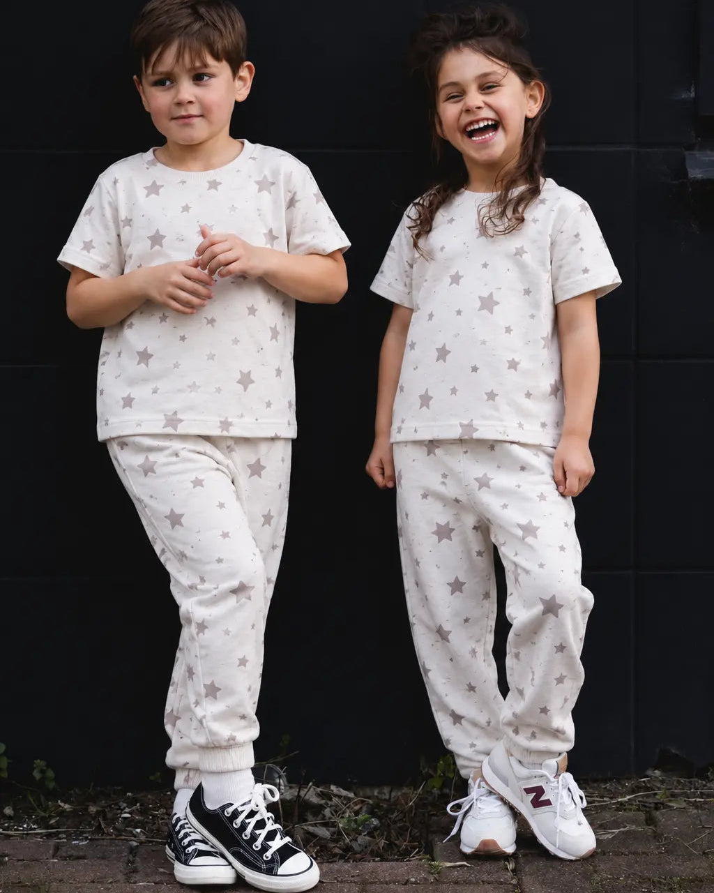 Junior Republic Kid's all over stars Printed Cotton Jersey Summer Trouser Shirt Suit
