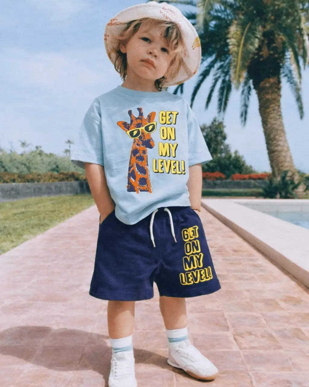 Junior Republic get on my Level Printed Cotton Jersey T-Shirt & Shorts Set for Kids