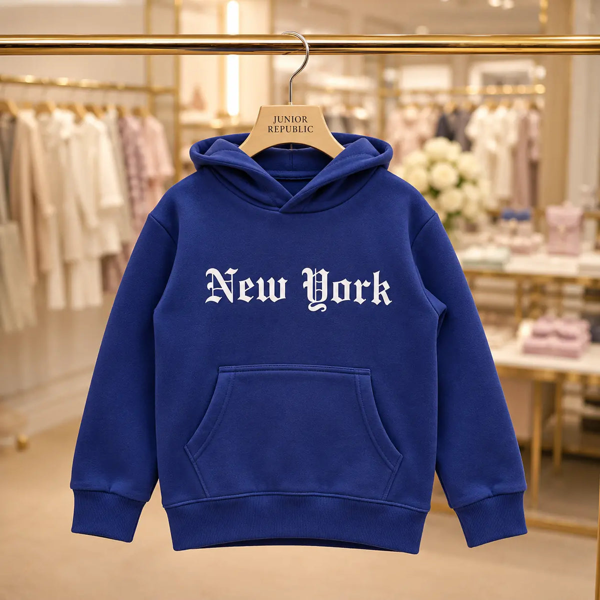 Junior Republic New York Printed Kids Fleece Winter Hoodies for Boys and Girls - HD-023