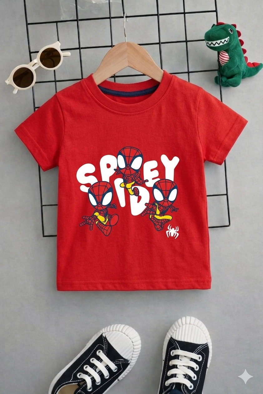 Junior Republic Kid's Spidey Printed Tee Shirt