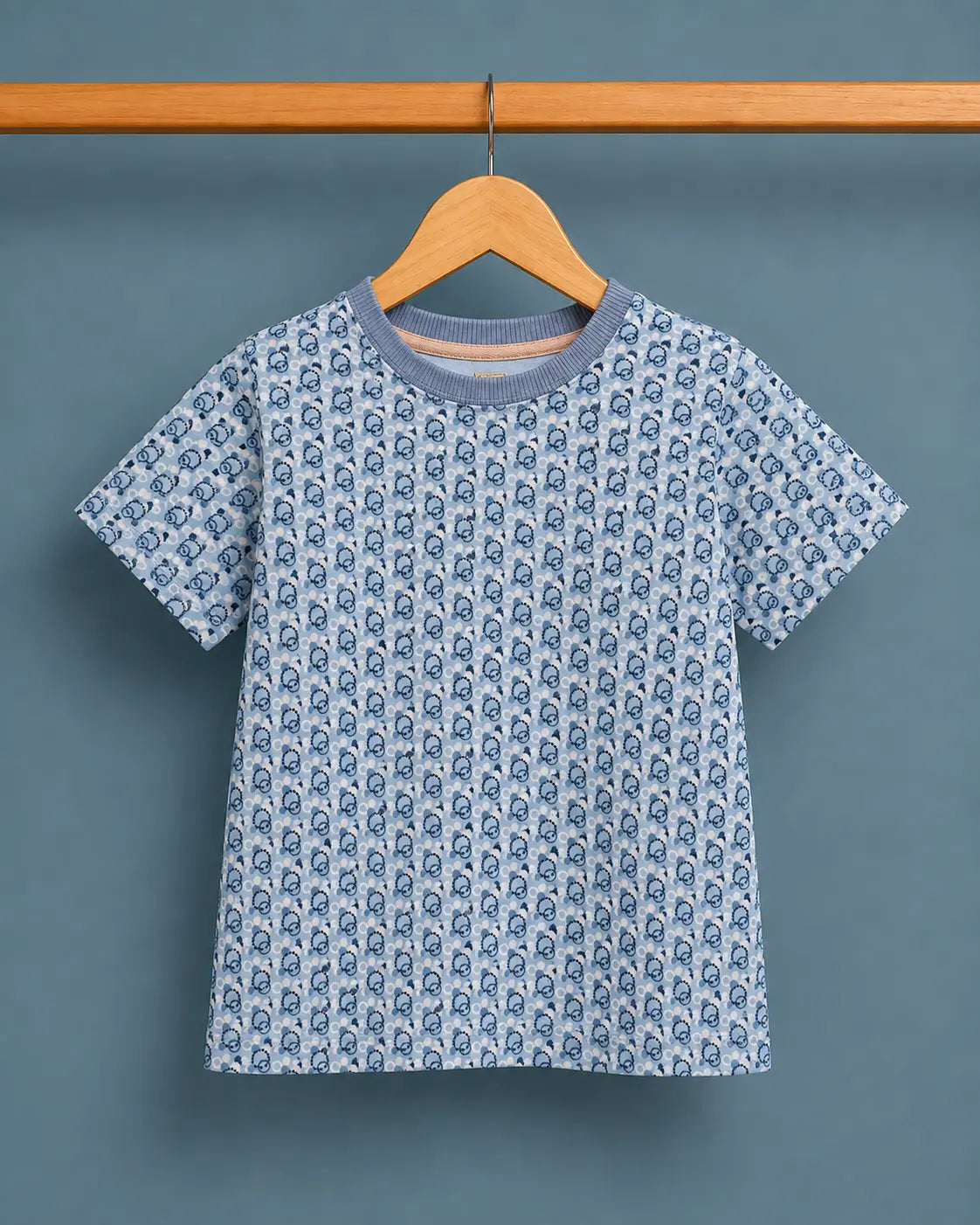 Junior Republic Kid's Blue all over Miniature Print Tee Shirt