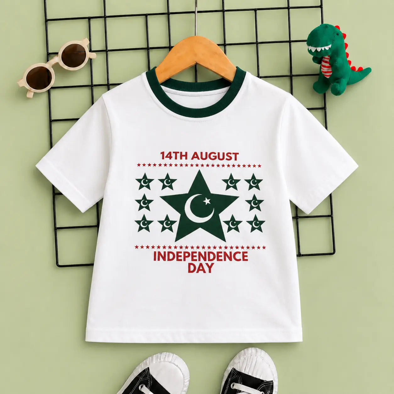 Junior Republic Kid's 14 August Independence Day Printed Tee Shirt