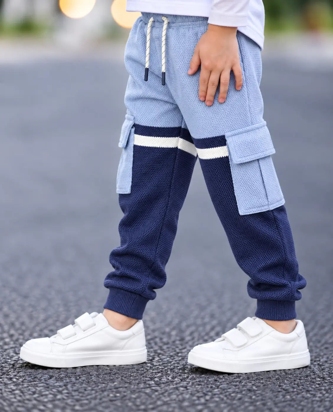 Kids Waffle Knit Cargo Jogger Trouser - JG-031