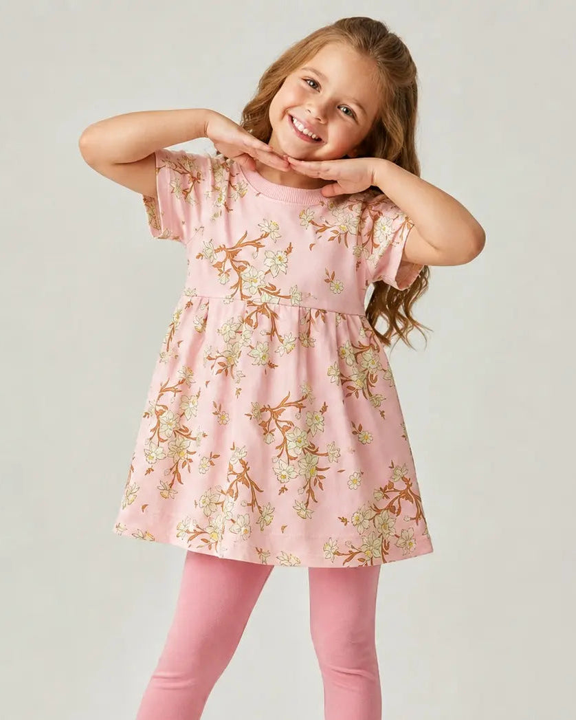 Girls Floral Print Summer Frock — Rose Garden