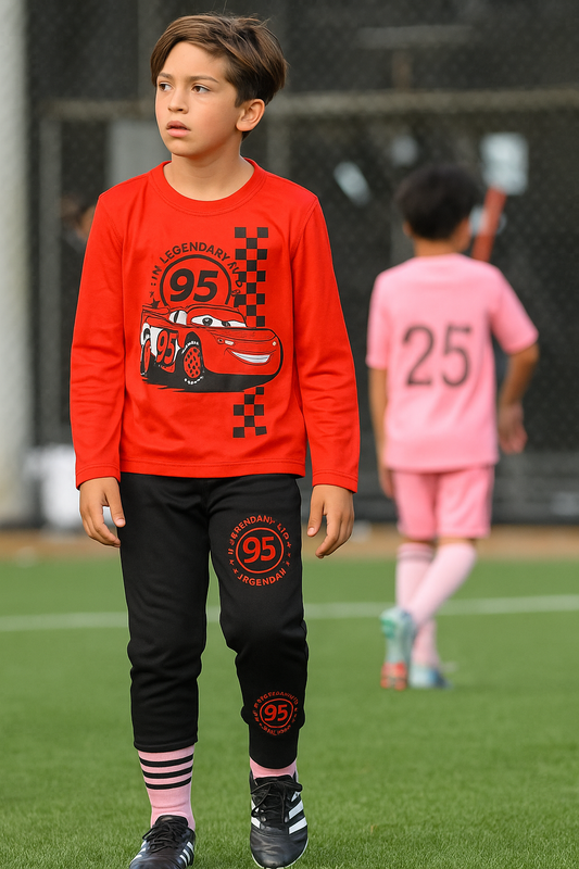 Junior Republic Kid's Car 95 Printed Activewear Suit