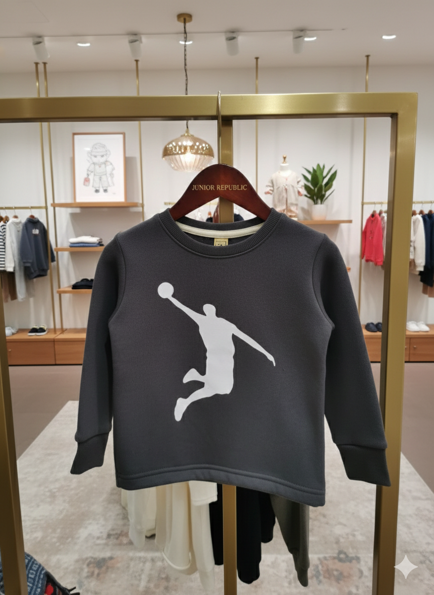 Junior Republic Slam Dunk Printed Long Sleeve Fleece Winter Shirt - Rs. 399 SALE