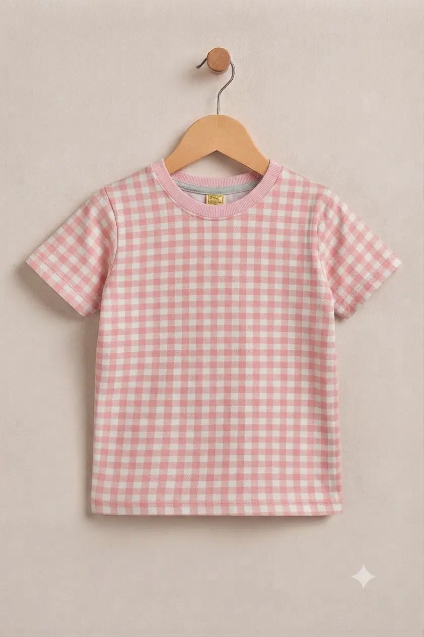 Junior Republic Kid's All over Check Print Tee Shirt