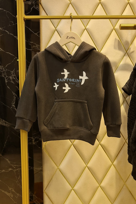 Junior Republic Santorini Printed Kids Fleece Winter Hoodies for Boys and Girls