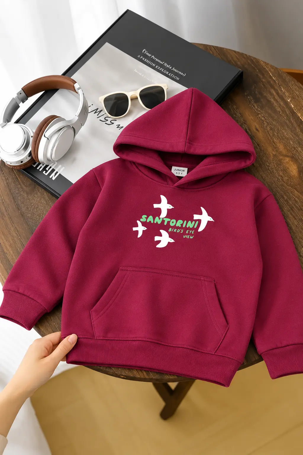 Junior Republic Santorini Printed Kids Fleece Winter Hoodies for boys and Girls - HD-052