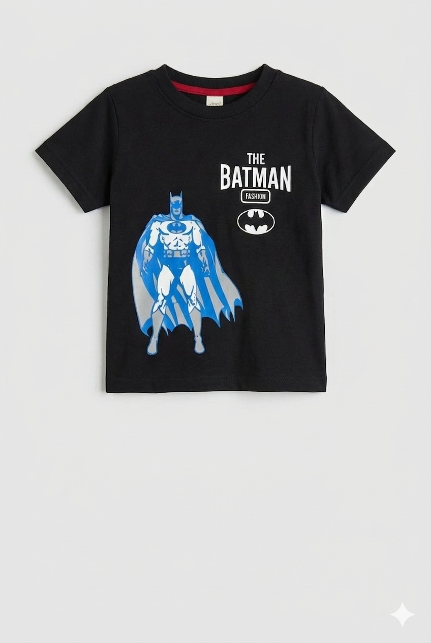 -Minor Fault- Junior Republic Kid's Batman Printed Tee Shirt