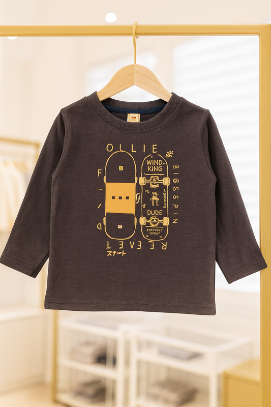 Junior Republic Cotton Jersey Skate Board Printed Long Sleeve Shirt - Rs. 499 SALE