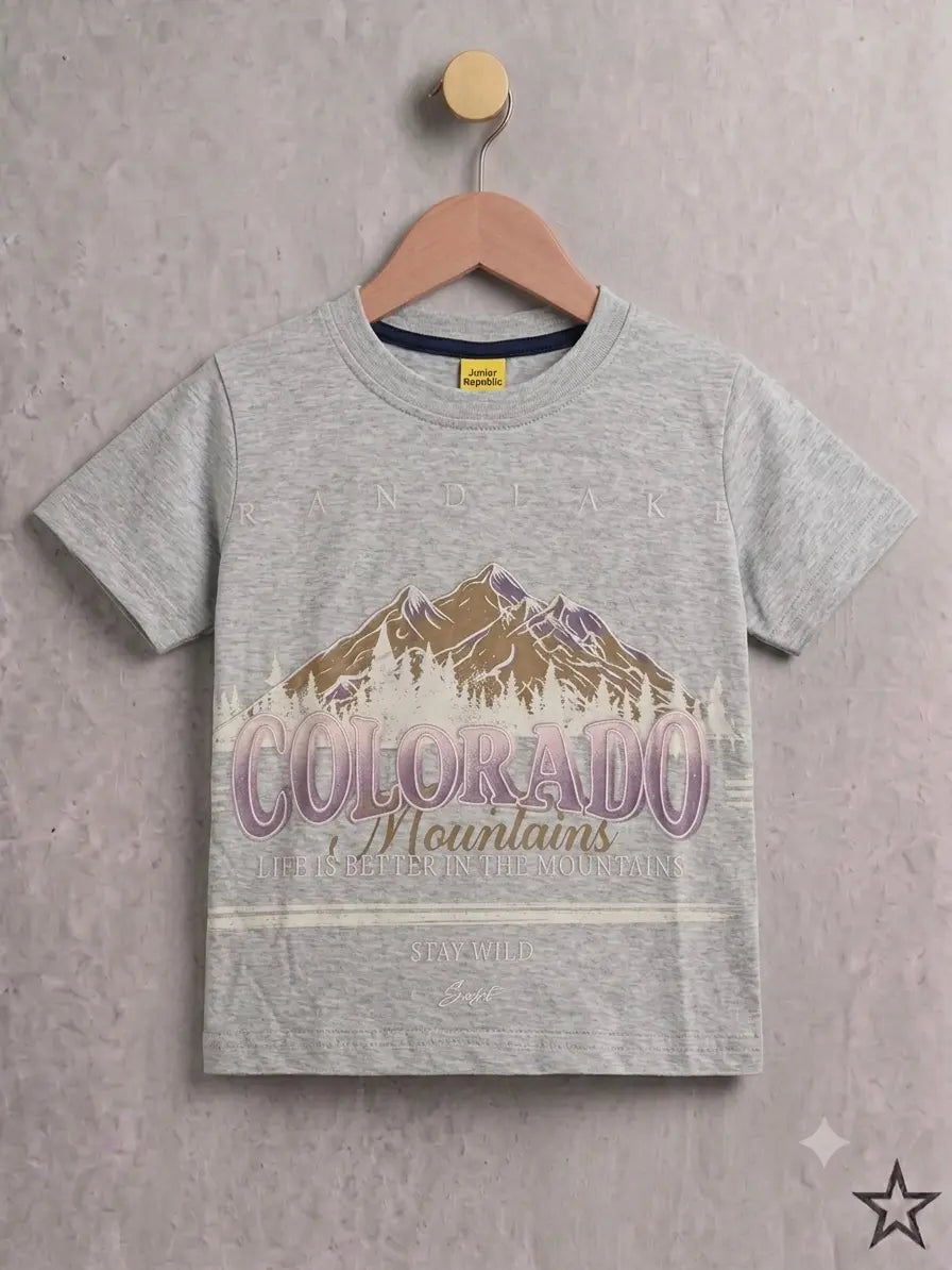 Junior Republic Kid's Mountains Printed Tee Shirt