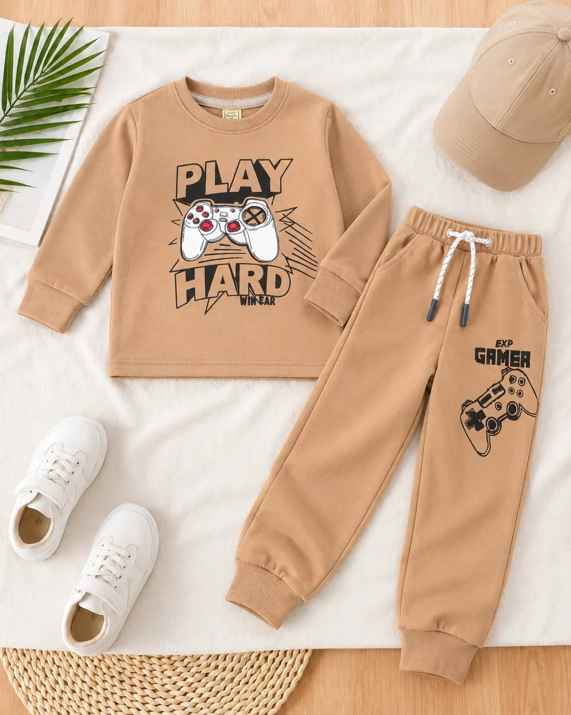 Play Hard Printed Twin Set for Mid Season – French Terry- FTS-004