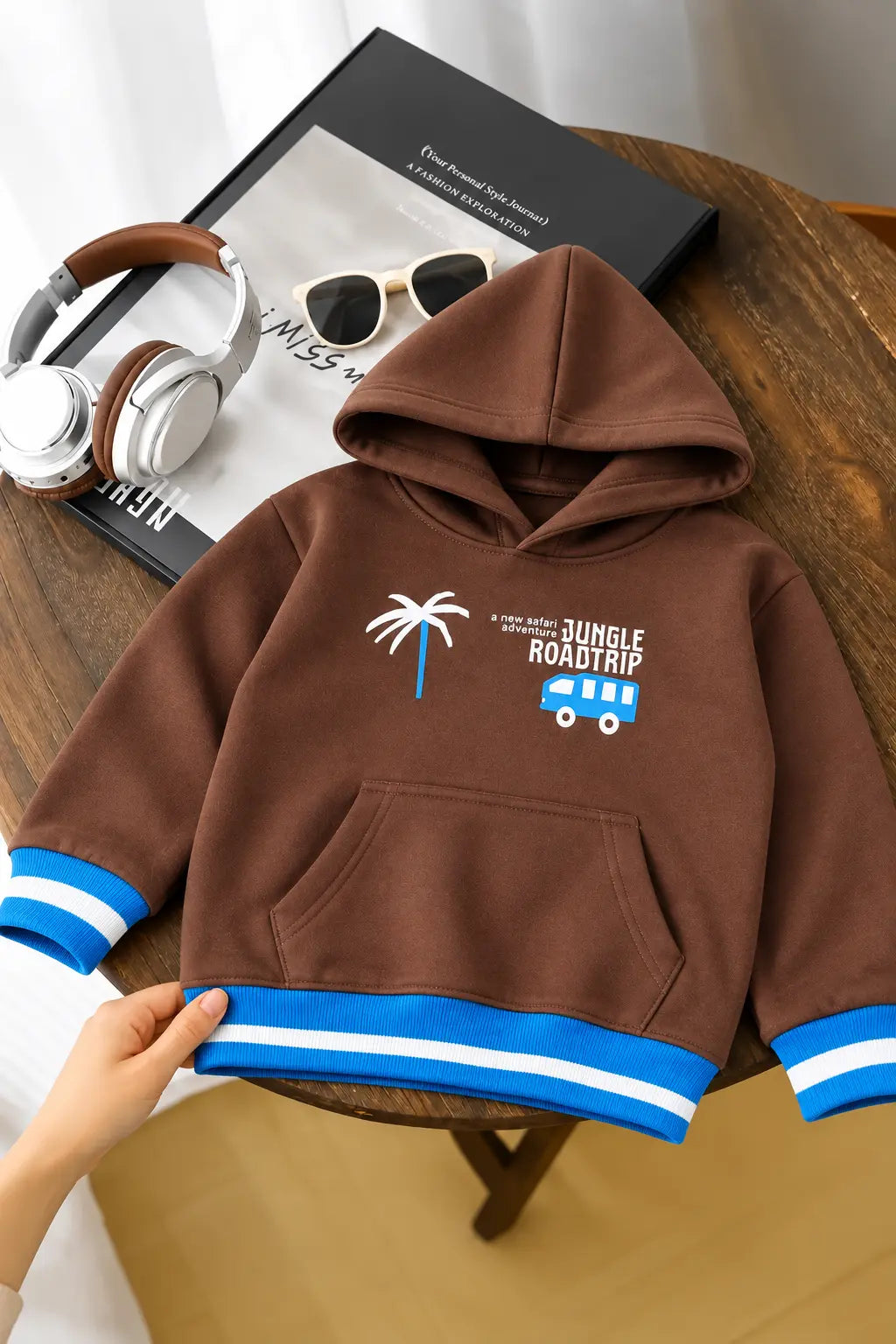 Junior Republic Jungle Roadtrip Printed Kids Fleece Winter Hoodies for boys and Girls - HD-055