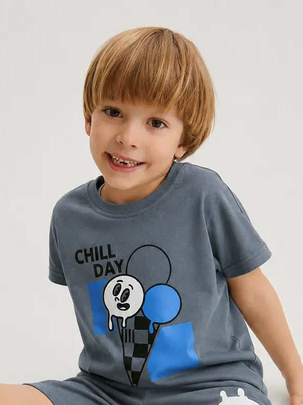 -Minor Fault- Junior Republic Kid's chill day Printed Tee Shirt