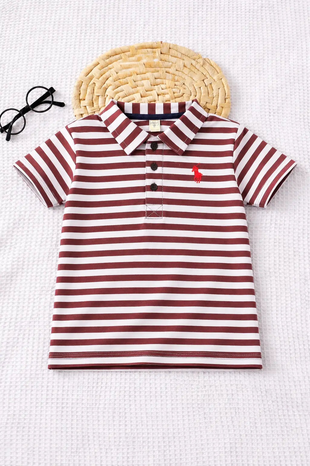 Junior Republic Kid's Stripes style Pony Embroidered Polo Shirt