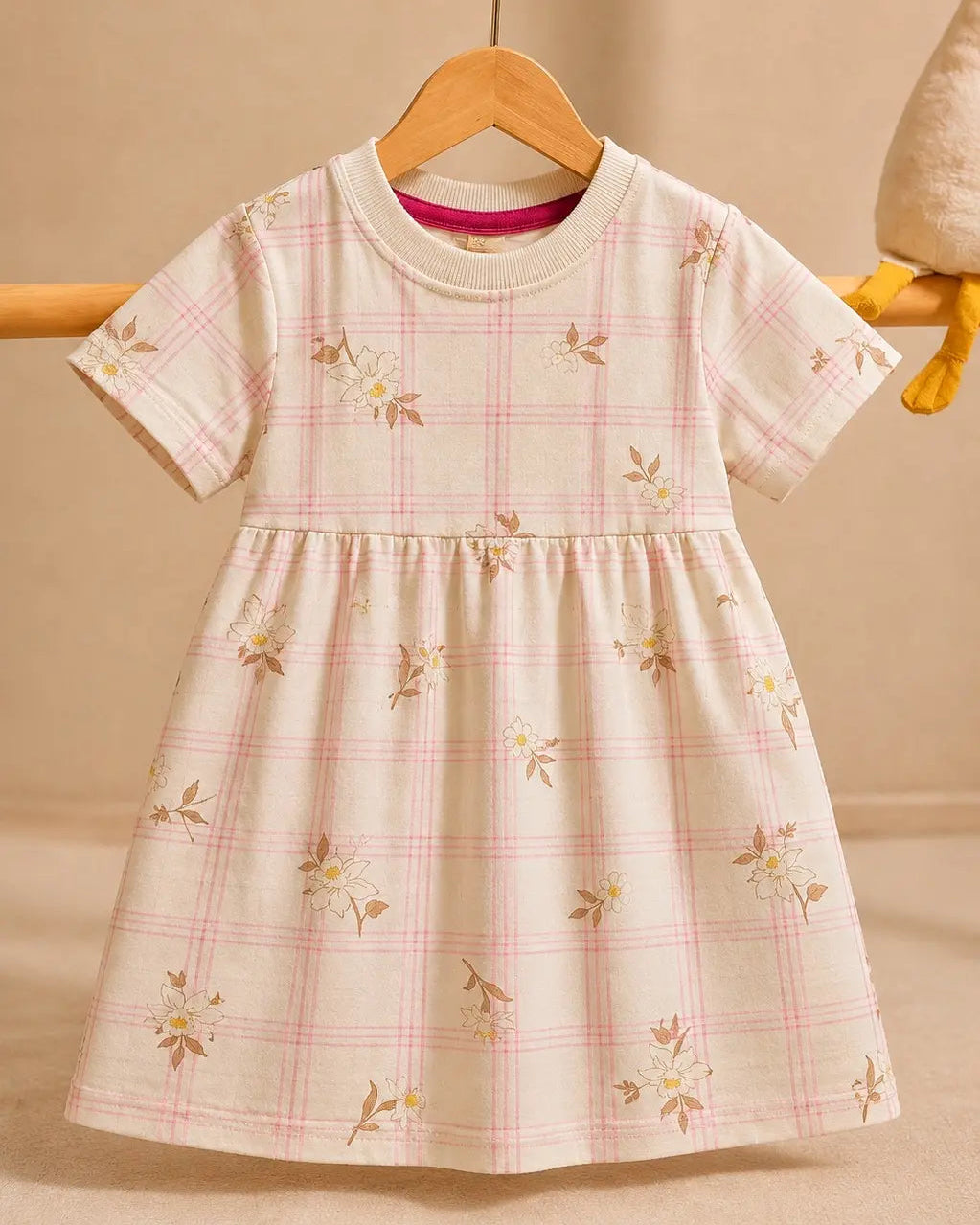 Kids Floral Print Cotton Jersey frock — Wildflower (Style 5)