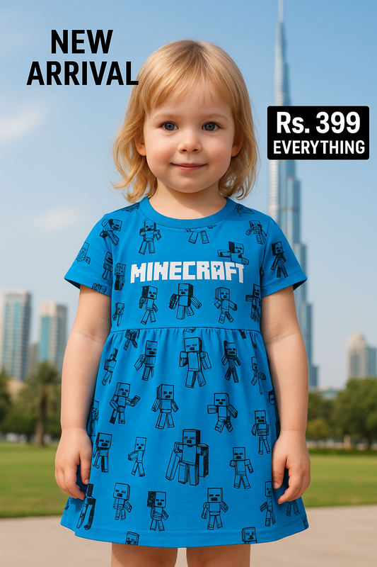 Junior Republic Girls Minecraft Printed Frock - Rs. 399 SALE