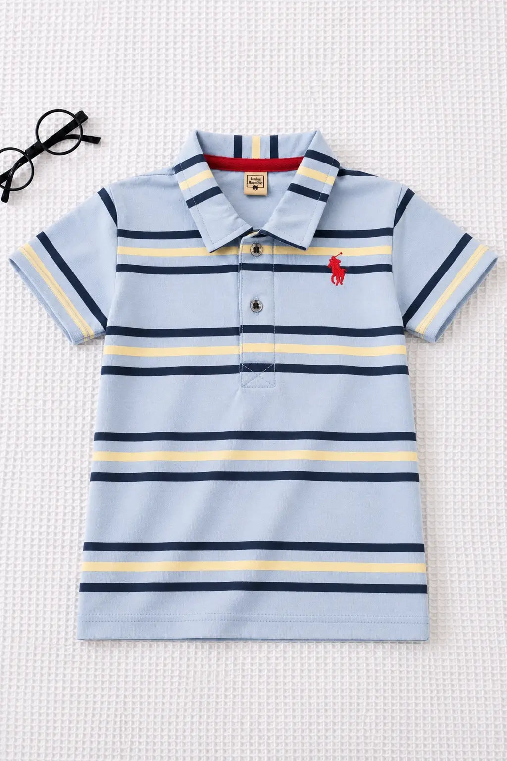 Junior Republic Kid's Stripes style Pony Embroidered Polo Shirt
