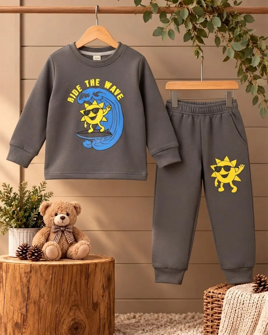 Ride the Wave Printed Twin Set for Mid Season – French Terry- FTS-011