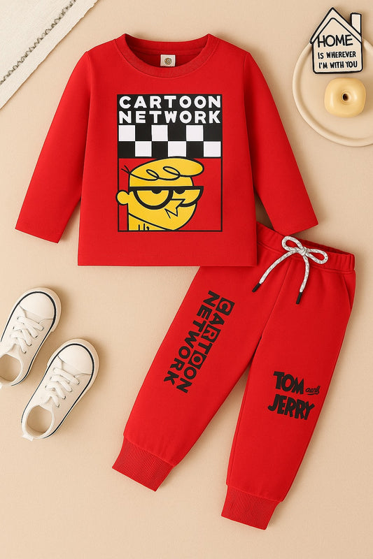 Junior Republic Kid's Cartoon Network Printed Fleece Winter Suit