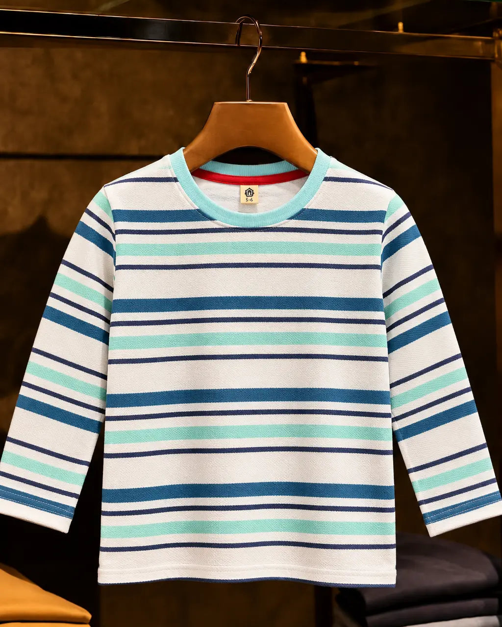 *Minor Fault* Kid's Stripes Style long Sleeves Shirt - LS-048