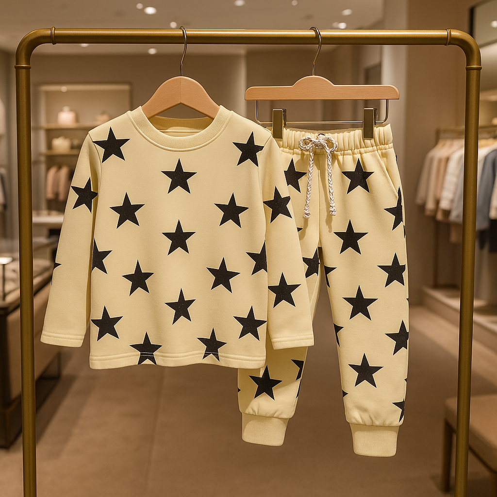 Junior Republic Kid's Star Printed Fleece Winter Suit