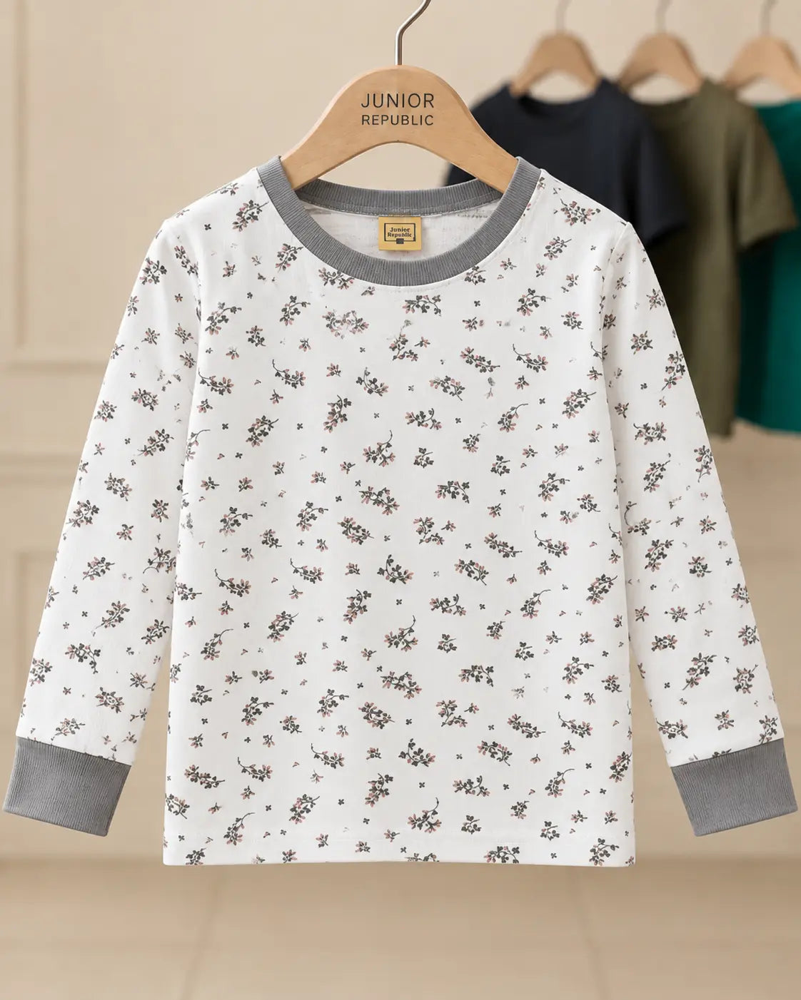 Kid's Floral all over Print Style long Sleeves Shirt - LS-067