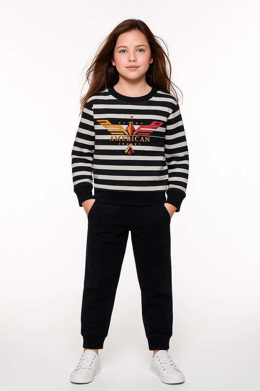 Junior Republic Kid's American Eagle Printed Fleece Winter Track Suit