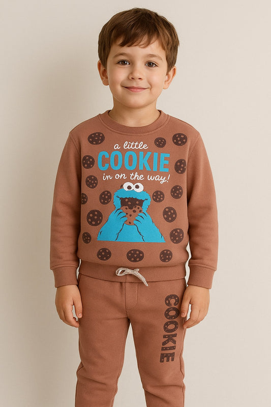 Junior Republic Kid's Cookie Monster Printed Fleece Winter Track Suit