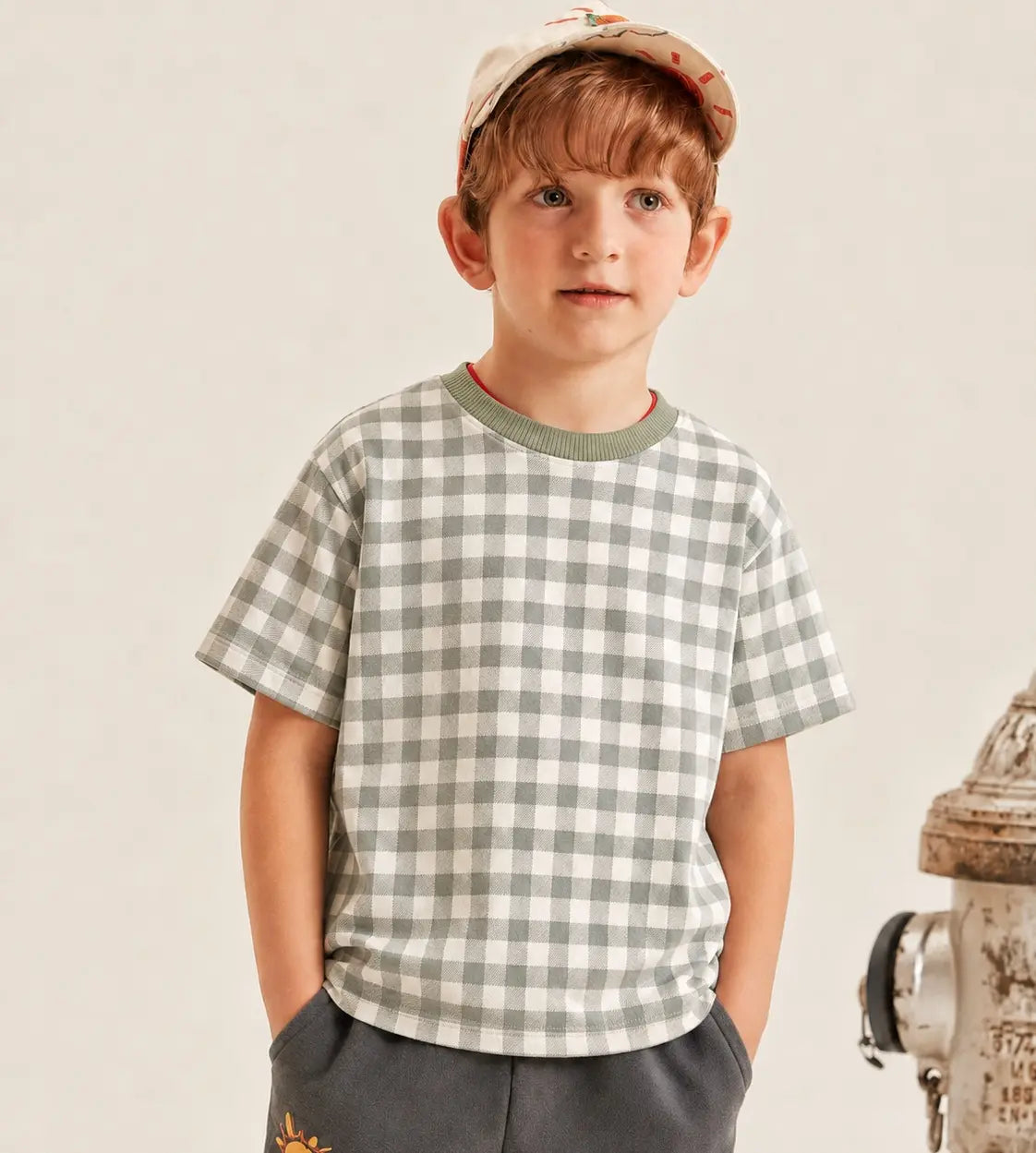 Junior Republic Kid's All over Check Print Tee Shirt