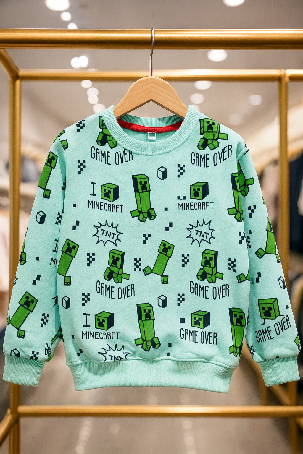 Junior Republic Minecraft Printed Long Sleeve Fleece Winter Sweatshirt - Rs. 499 SALE