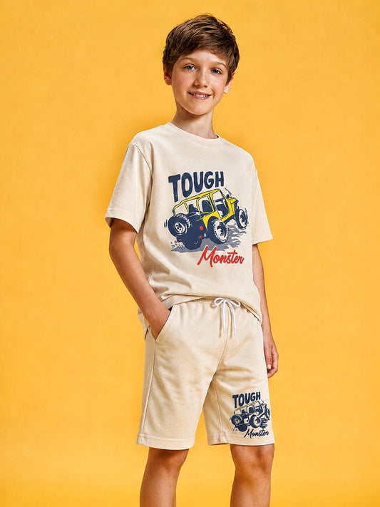 Junior Republic Kid's Tough Monster Printed Twin Set