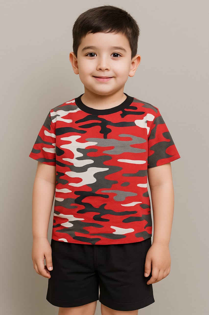 Junior Republic Kid's Camouflage Printed Twin Set