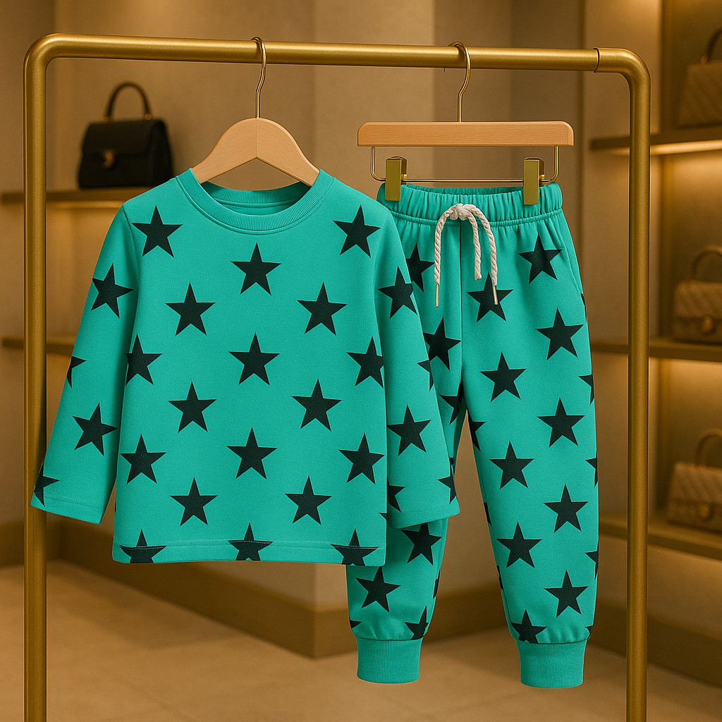 Junior Republic Kid's Star Printed Fleece Winter Suit