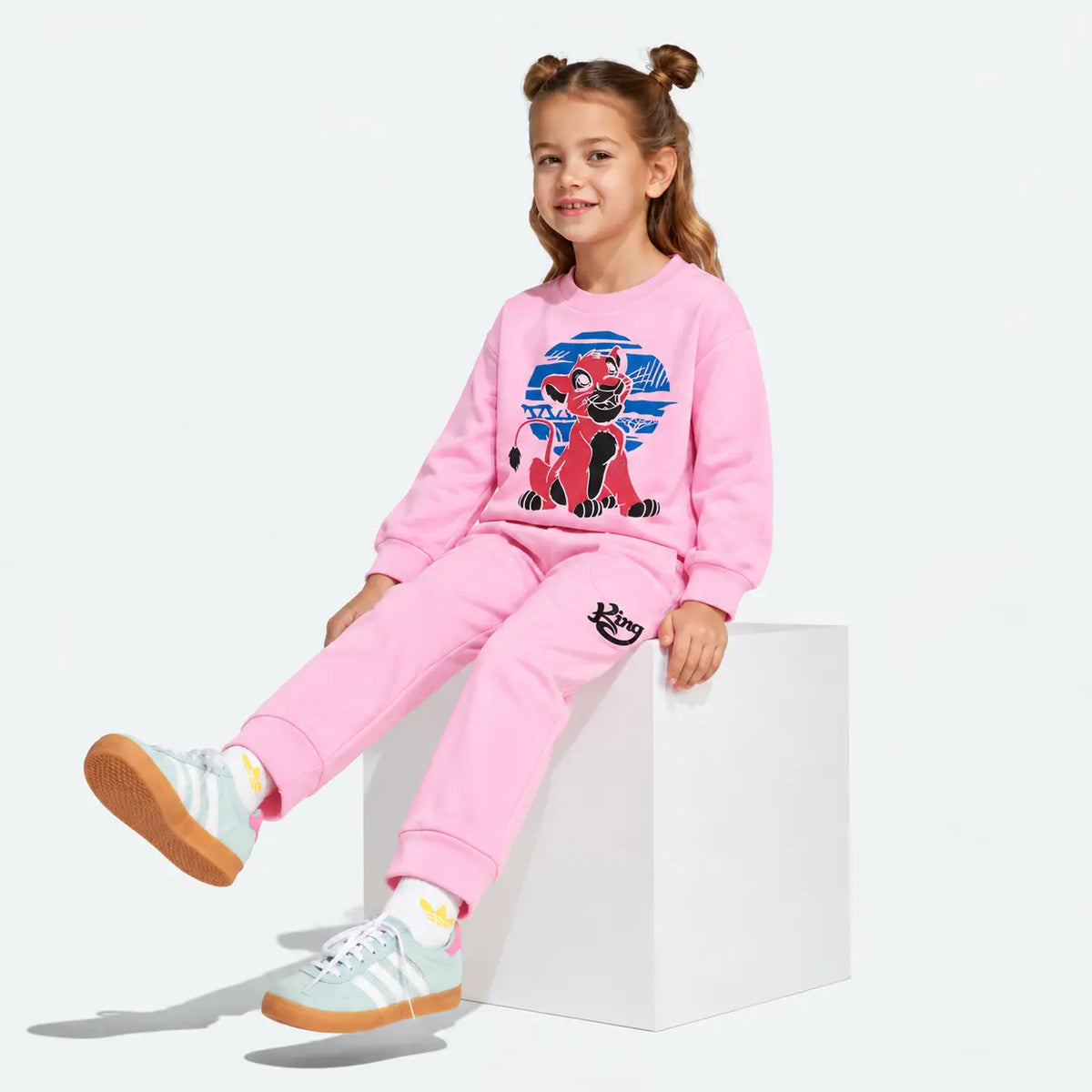 Lioness Printed Twin Set for Girls – Fleece Winter Suit - FTS-018