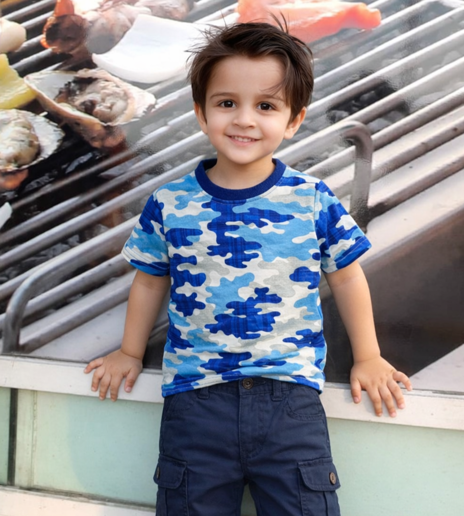 Junior Republic Kid's Commando Print Tee Shirt