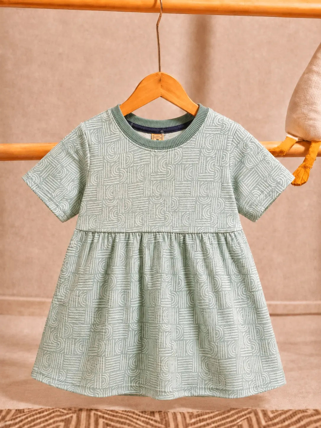 Junior Republic Girls Mint green all over Print Summer Frock