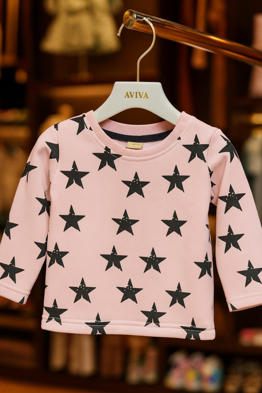 Junior Republic Star Printed Long Sleeve Fleece Winter Shirt - Rs. 499 SALE