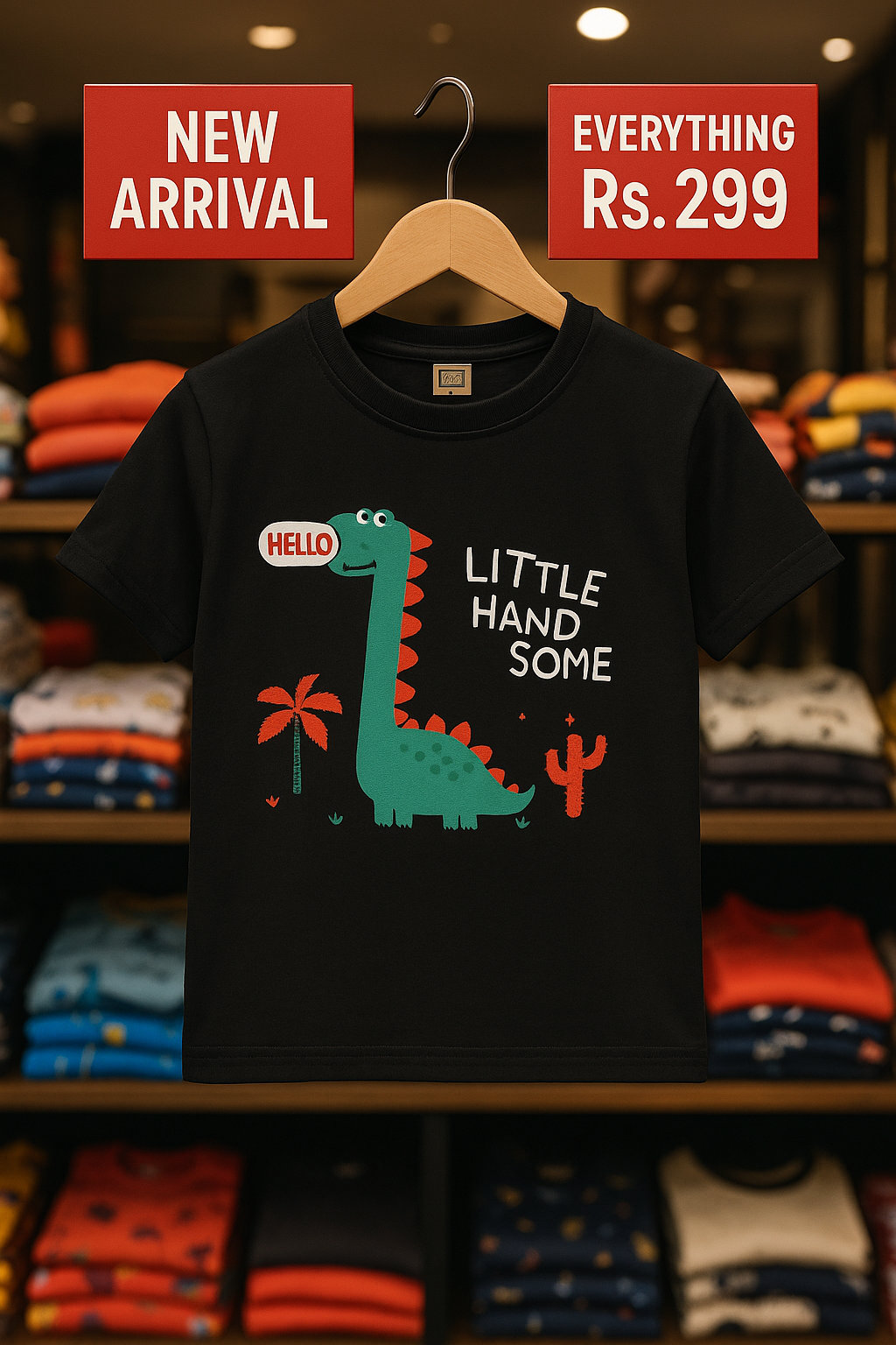 Junior Republic Kid's Little Handsome Printed Crew Neck Tee Shirt