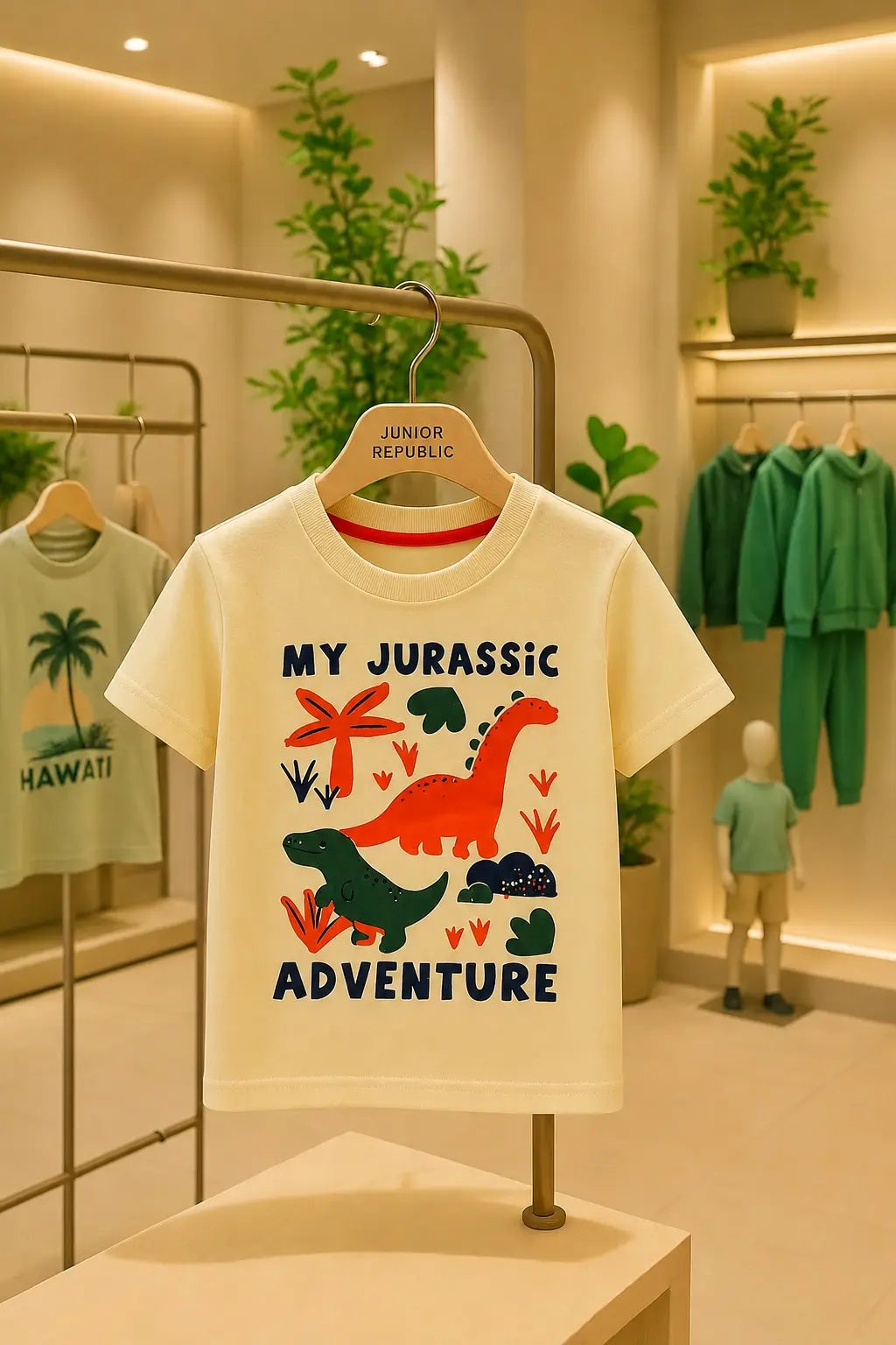 Junior Republic Kid's Jurasic Adventure Printed Tee Shirt