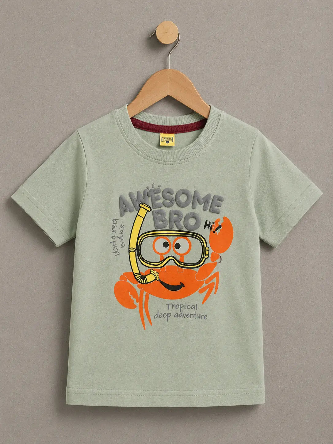 Junior Republic Kid's Awesome bro Printed Tee Shirt
