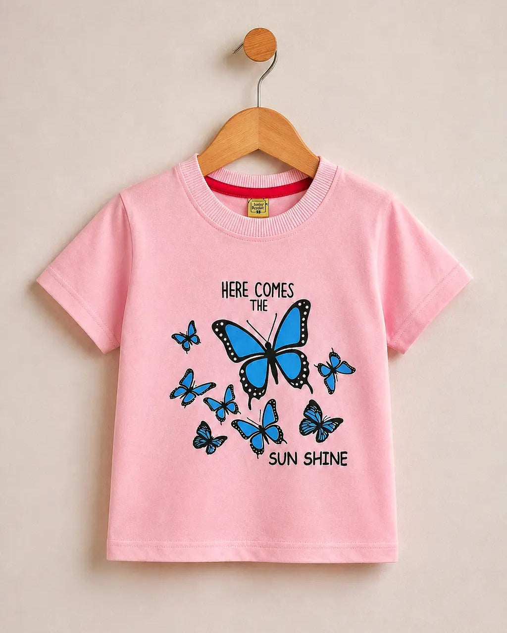 Junior Republic Kid's Sunshine Butterflies Printed Tee Shirt
