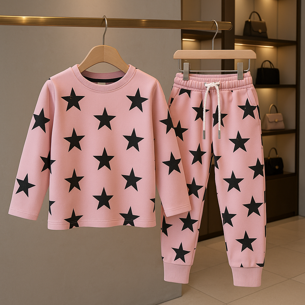 Junior Republic Kid's Star Printed Fleece Winter Suit