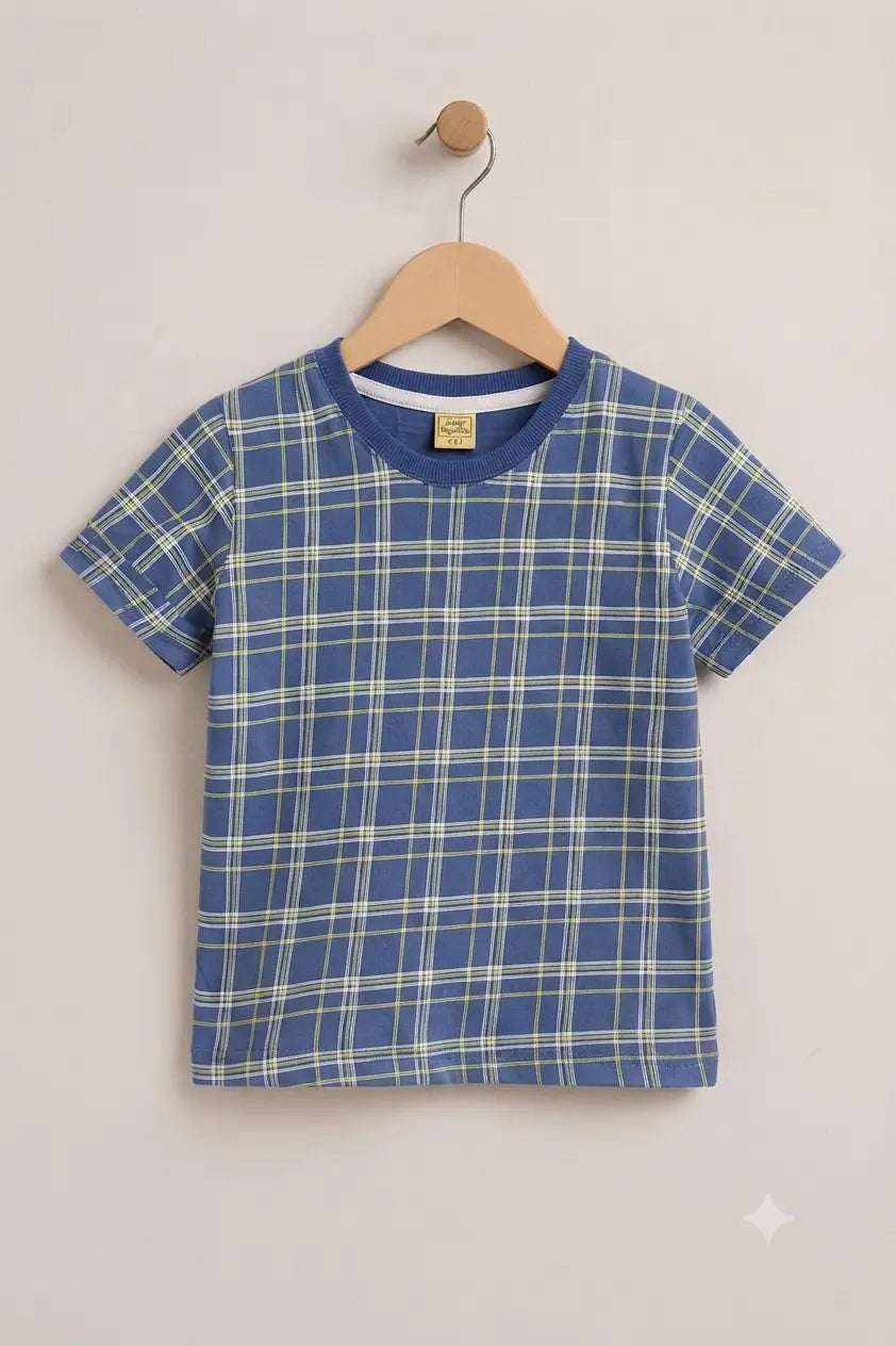 Junior Republic Kid's All over Check Print Tee Shirt