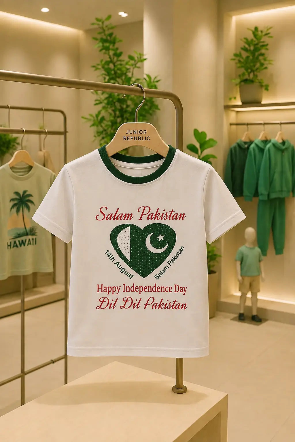 Junior Republic Kid's 14 August Independence Day Printed Tee Shirt
