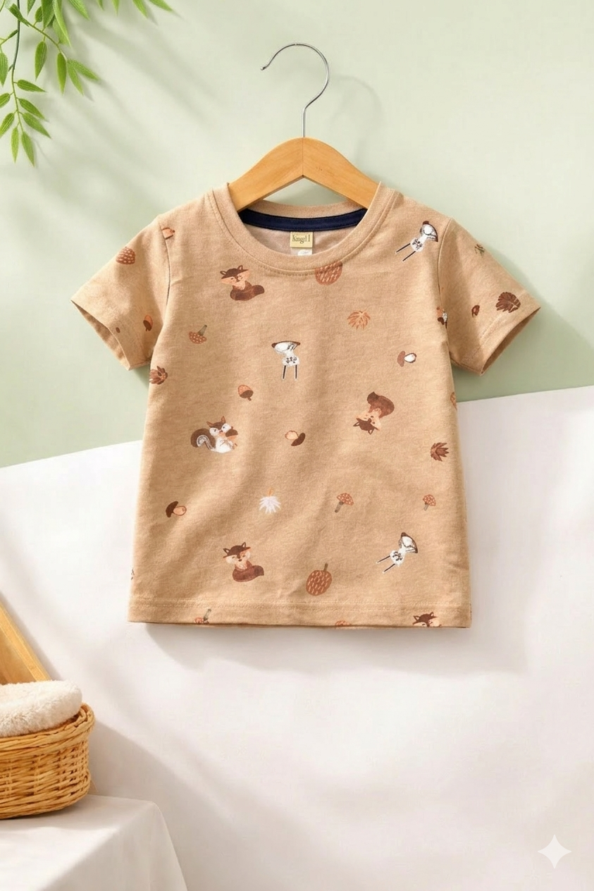 Junior Republic Kid's woodland animals Printed Tee Shirt